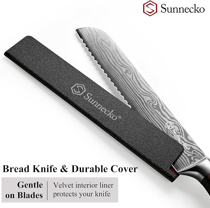8" Serrated Bread Knife, High Carbon German Steel Sourdough Knife | Ultra Sharp Serrated Edge Bread Knife for Homemade Bread Crusty Loaves & Cakes, Professional Cake Slicer Gift for Mom and Dad