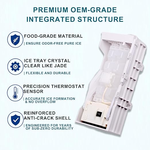 W11284458 Ice Maker Assembly for Whirlpool - Replacement for W11088559, EAP12584610, Fits WRS321SDH, WRS325SDH, WRS331SDH, WRS335SDH Series, Easy DIY Install in 15 Mins, Durable & Quiet Performance
