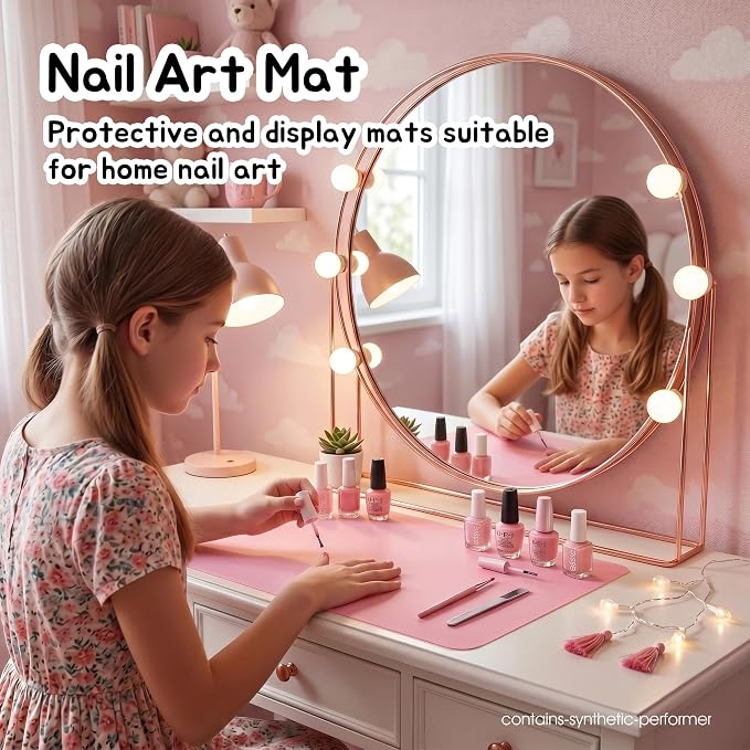 Silicone Mats for Resin Crafts 9"W x 12"L: Non-Slip Heat Resistant Small | Nonstick Silicone Sheets - Easy to Cut Silicone Mat for Jewelry Casting Nail Arts Clay 2 Pcs Blue & 2 Pcs Pink