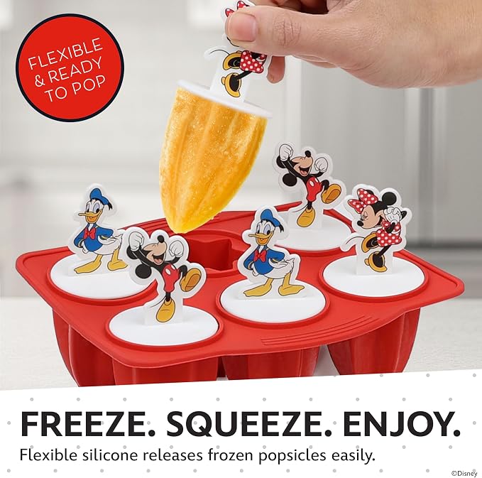 Disney Silicone Popsicle Molds – 6 Reusable Popsicles Molds Featuring Mickey & Friends or Stitch – BPA-Free Flexible Silicone Ice Pop Mold and Popsicle Maker for Frozen Treats