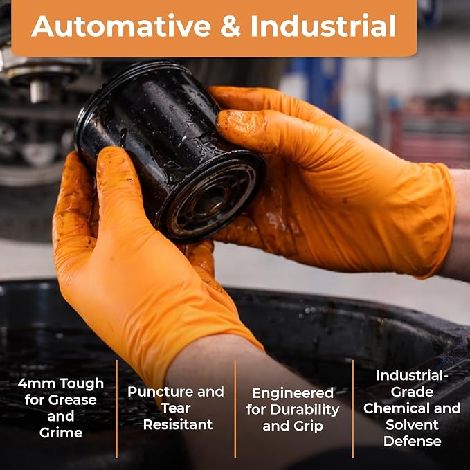 ASAP Nitrile Gloves Disposable Latex Free - 4 Mil Powder Free, Food Safe, Kitchen & Medical - Cleaning & Tattoo Supplies