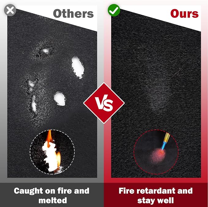 kanhiro Carbon Felt Welding Blanket Fireproof - 2 Packs 20" x 36" Heat Resistant Fabric 1800°F High Temp Insulation Pad, Flame Retardant Protective Mat for Soldering Welding Brazing Plumbing