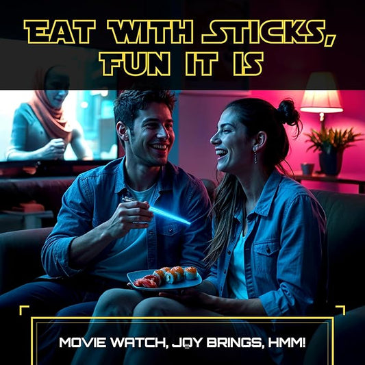 Lightsaber Chopsticks Light Up Star War Chopsticks Light Up Mini Light Saber Chopstick for Adults Cool Chopstick Light Saber Chop sticks Led Chop stick Jedi Chop sticks 12 Modes 1 PAIR