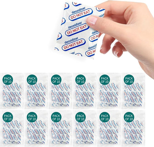 200 Packs 400cc Oxygen Absorbers for Food Storage | Oxygen Absorbers (10 Packs x 1 Vacuum Bag), Food-Grade O2 Packets for Long-Term Storage, Keeps Dry Foods Fresh