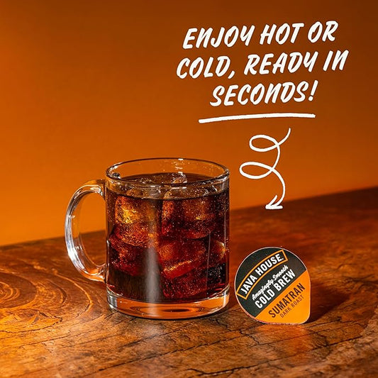JAVA HOUSE Dark Roast Sumatran Cold Brew Pods, (48 Count) Peel and Pour Pods Hot or Iced Instant Coffee Concentrate