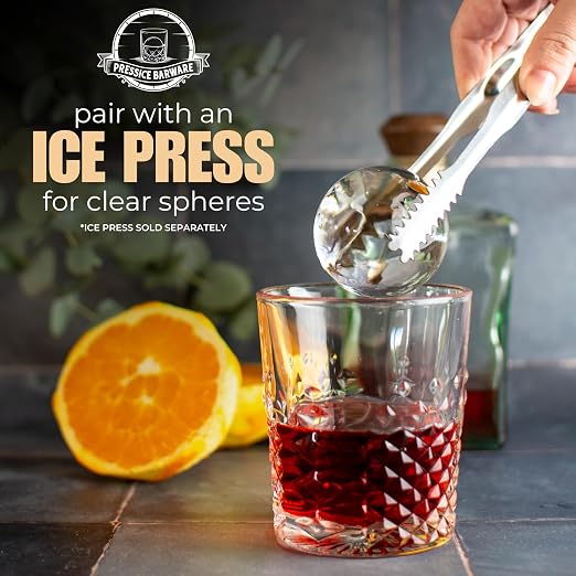 XL Clear Ice Maker – 2.5” Crystal Clear XL Cubes for Ice Presses - BPA-Free Silicone Square Cube Mold - Whiskey Gifts for Men - Press NOT Included