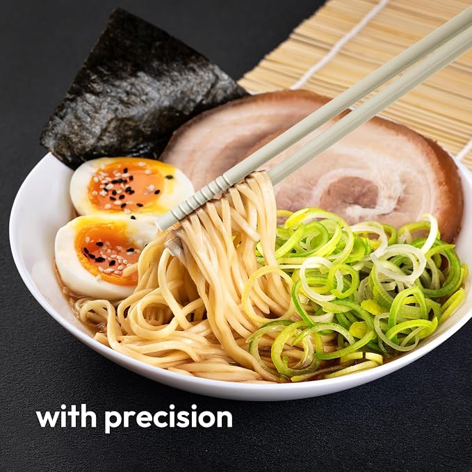 Carrotez Silicone Cooking Chopsticks, Long (12 inch) Reusable Chopsticks for Cooking, Heat Resistant, Non-Scratch, Gentle on Cookware, 1 pair - Ivory