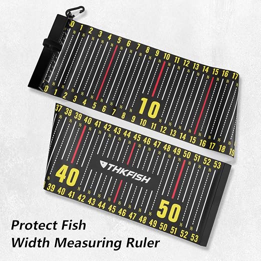 THKFISH 53in Portable Waterproof Fishing Ruler with Measuring Board | Folding Fish Ruler, Roll Up Fish Measuring Tape for Boat, Kayak, Coolers, Yacht and Workbench 53 *7.5"-1pcs/59 * 3.15"-2pcs