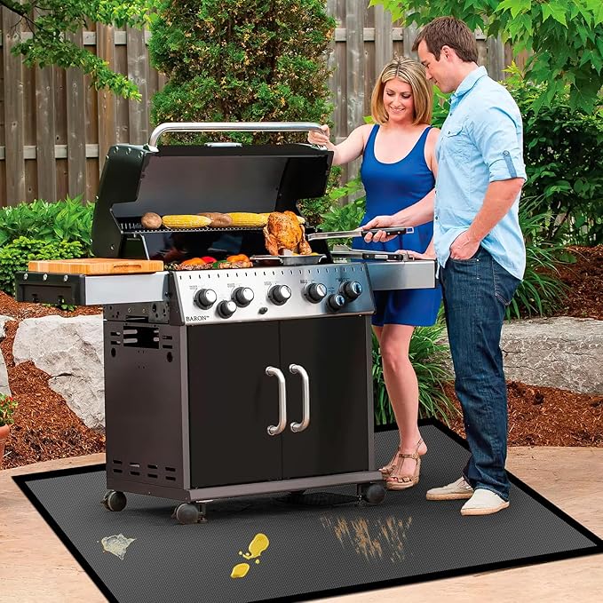 46 ×26 inches Rectangle Fire Pit Mat/ Fireproof Hearth Mats for Fireplaces Fire Resistant, Fireproof Mat Grill Mat BBQ Grill Pads Protect Mat for Deck Patio Grass Outdoor Charcoal, Smokers, Gas Grills