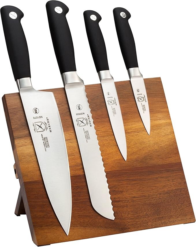 Mercer Culinary Genesis 5-Piece Magnetic Board Set, Acacia