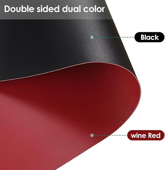 Table Pad Protector for Dining Room Table - Can Be Used On Both Sides Waterproof and Easy to Clean Good Flatness Used for Dining Table(Black+Wine Red 54x72)