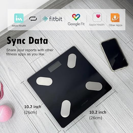 NUTRI FIT Smart Scale for Body Weight Body Composition Monitor, Bathroom Digital Weighing Scale with BMI, Body Fat, Muscle Mass, Accurate Bluetooth Home User Health Equipment Sync Apps