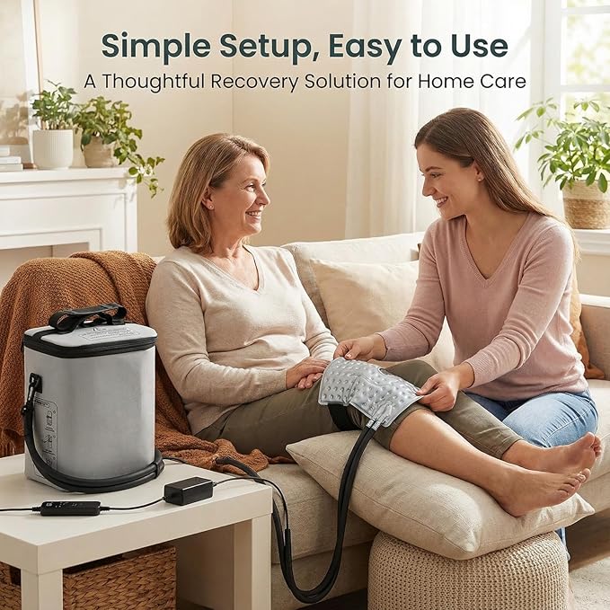 Ice Machine for Knee After Surgery – 19 QT (18L) Cold Therapy System with Timer, 5 Speeds – Circulating Cold Water for Knee, Back, Shoulder Pain Relief & Post-Surgery Recovery (Dad Gifts & Mom Gifts)