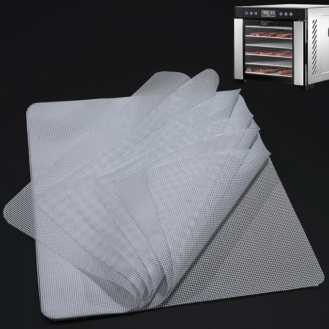 Silicone Dehydrator Sheet for Magic Mill MFD-7100 MFD-7070, 7-Pack 12x13 inch Reusable Drying Tray Liners - BPA-Free Easy Clean - Healthy Snacks - Jerky Herbs Fruit