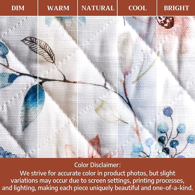 Maison d'Hermine Oven Gloves 100% Cotton Oven Mitt (7" x 13", Pack of 1) | With Loop Heat Resistant BBQ Cooking Gloves Baking Kitchen Handling Hot Pans Thanksgiving Christmas - Ice Florals