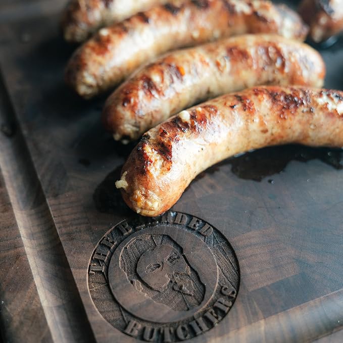 Bearded Butchers Hickory BBQ Bratwurst DIY Kit – Smoky Homemade Brats – Includes Classic Bratwurst Seasoning, Mozzarella, BBQ Sauce, Hickory Smoke Powder, & Natural Hog Casings – Seasons Up to 25 lbs Meat