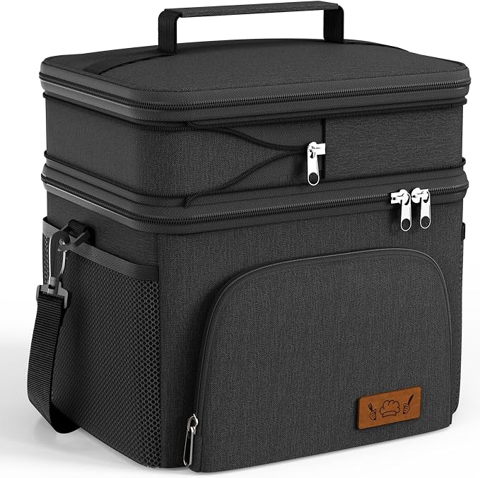 HOTOR Insulated Lunch Box Men Women Leak-Proof Cooler Lunch Bag 14L | 4 Pockets, Adjustable Strap, Ideal for Work, Picnic, Travel, Camping, Gift