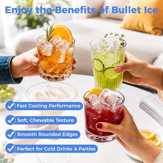 OSTBA Countertop Ice Maker Machine, Portable Ice Maker Makes 9 Bullet Ice Cubes in 6 Minutes, 26Lbs/Day Ice Makers Countertop with Self-Cleaning, Compact Mini Ice Maker for Home Kitchen RV Party