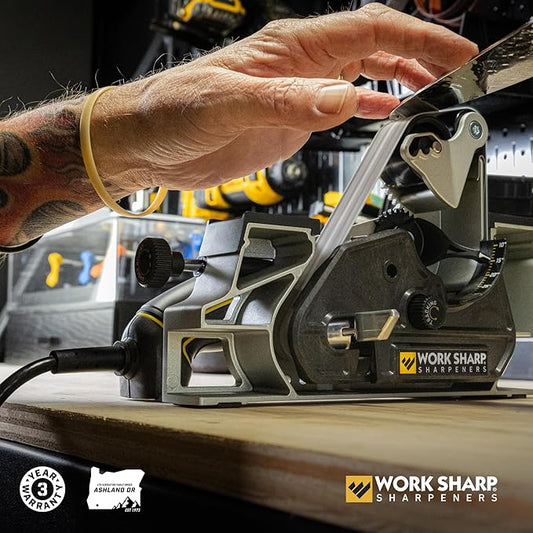 Work Sharp Ken Onion Edition Knife & Tool Sharpener Elite Mk2 - Adjustable Knife Sharpening System with Blade Grinding Attachment