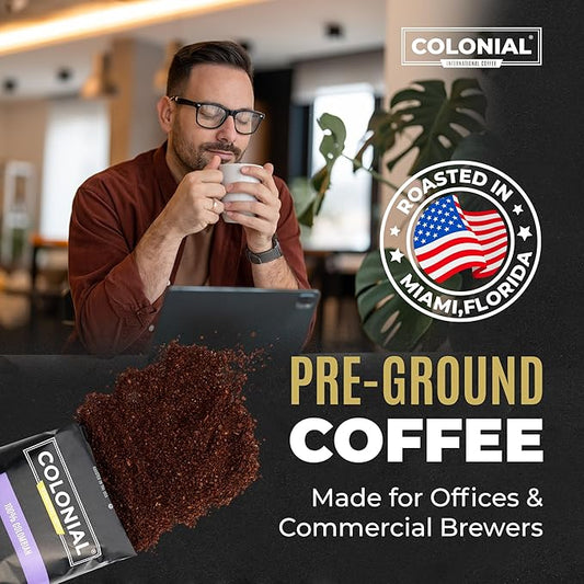 Colonial Coffee 32 Count Single Pot Coffee Packets – 100% Arabica Hawaiian Kona Medium Roast | Pre-Measured Frac Packs for 12 Cup Maker | Bulk Ground Gourmet Coffee for Home & Office