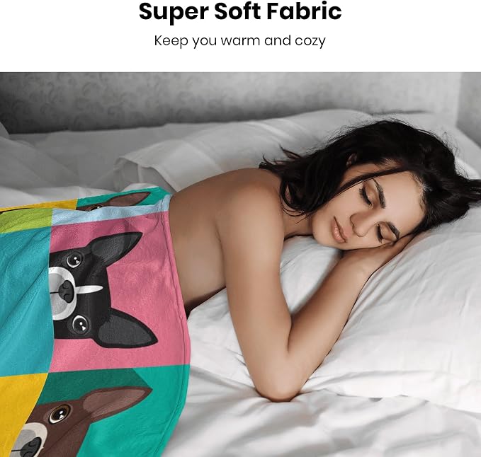 Boston Terrier Throw Blanket 50x60 Inches - Soft Flannel Blankets for Adults - Cute Dog Blanket for Couch & Bed - Boston Terrier Gifts for Women & Men - Pet Lover Home Decor