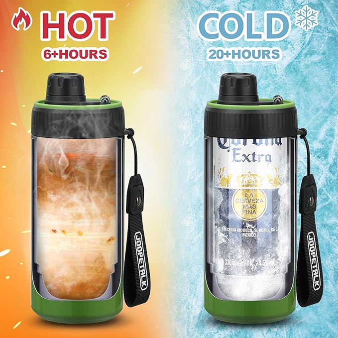 JOOPETALK Universal Can Cooler with Lid Fits All 12oz Cans& Bottles, 100% Leak-Proof Water Bottle, 4-in-1 Insulated Can Cooler for Beer, Soda & Energy Drinks, Dishwasher Safe