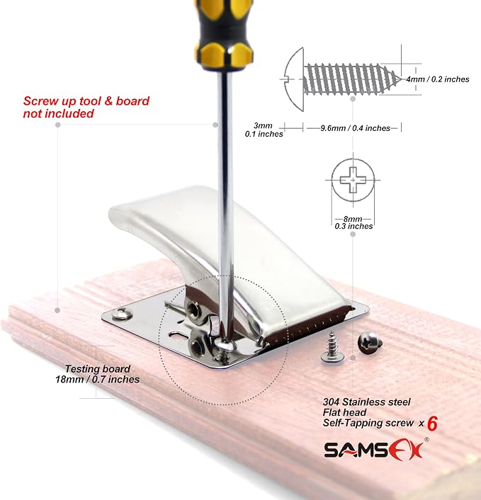 Fish Cleaning Board Tools Fillet Clamp w/Screws Deep-Jaw Fish Tail Clip Board for Scaling Table Bait (Fish Clamp)