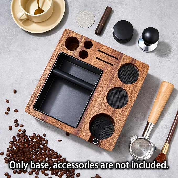 Espresso Knock Box, Tamping Station 54mm for Breville Machines | Barista Workstation with Tamper, Distributor, Normcore Counter Organizer, Portafilter Holder & Multi-Accessory Storage