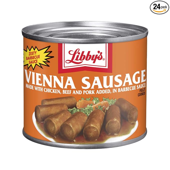 Libby's Vienna Sausages with Barbecue Sauce, Canned Sausage, 4.6 oz (Pack of 24)