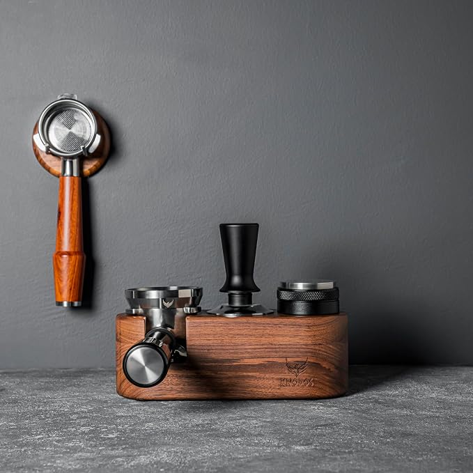 51mm Espresso Tamping Station Rosewood KNODOS Coffee Tamping & Portafilter Holder | Espresso Tamper Station for Espresso Organizer & Accessories