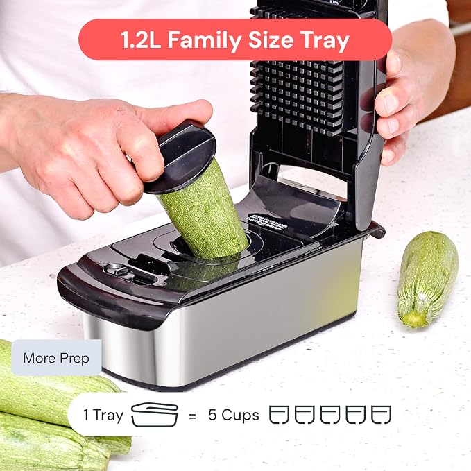Fullstar Pro Original Vegetable Chopper & Mandoline Slicer Kitchen Gadget | 8 in 1 Veggie Slicer, Onion & Fruit Cutter with Sharp Stainless Steel Blades & Container (Stainless Steel)