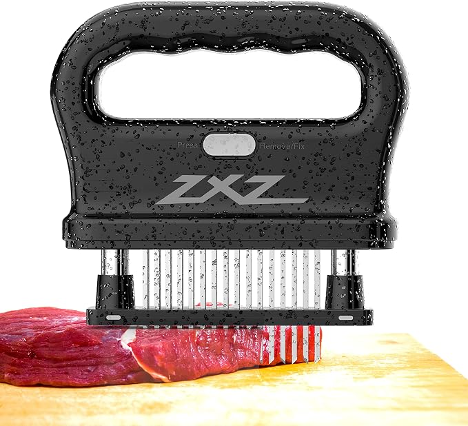 ZXZ Premium Meat Tenderizer Mallet – 48 Stainless Steel Blades, Ideal for Marinated Meats, Beef, Steak, Chicken, Poultry & More – Kitchen Must-Have Tools for Chefs & Cooking Enthusiasts