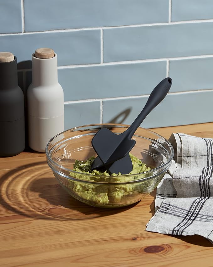 GIR: Get It Right Silicone Quad Meat Chopper Kitchen Essentials - 12-Inch Slate - Non-Stick Heat Resistant Handle - Versatile Meat Masher - Ground Beef Chopper Tool