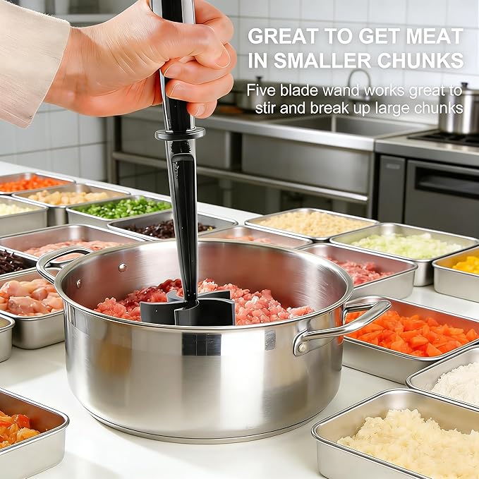 2 Pack Meat Chopper with 5 Curved Nylon Blades