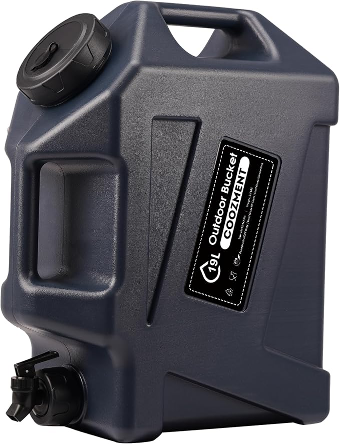 COOZMENT 3.2 Gallon/5 Gallon Water Containers with Spigot, BPA Free Water Jug, Military Green Water Tank, Multifunction Water Storage Containers for Camping Outdoor Hiking,Emergency Storage