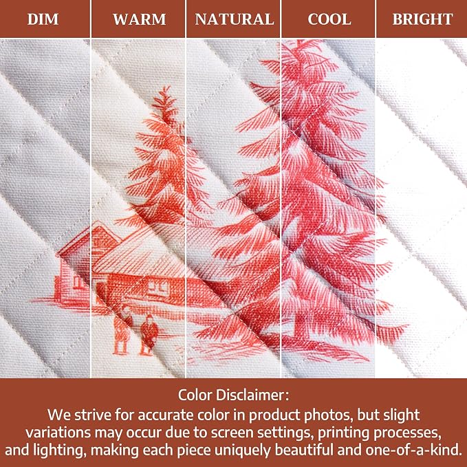 Maison d' Hermine Pot Holders 100% Cotton Potholders (8" x 8", Pack of 2) | Heat Resistant Hot Pads with Loop BBQ Cooking Baking Hotel Kitchen Handling Hot Pans Thanksgiving Christmas - Winter Jouy