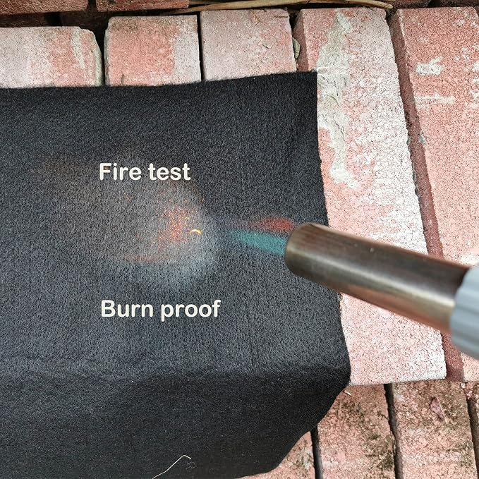 Buraku Welding Blanket Fireproof | Heat Resistant Up to 1800°F | Flame Retardant Fabric Material Carbon Felt for Welders | Plumbers Cuttable (12"X26",1PACK)