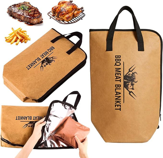 21in BBQ Blanket for Resting Meat, Insulated Meat Resting Bag with Wide Mouth, Ideal for Brisket, Pork Shoulder & Turkey, Smoker Accessories, BBQ Gifts for Men, Dad & Husband