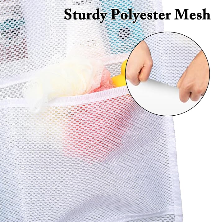 Fammart Mesh Shower Caddy Hanging, Quick-Drying Shower Organizer with 7 Pockets, Portable Bathroom Organizers and Storage for Shampoo, Soap, Loofah, Travel, and Cruise Essentials