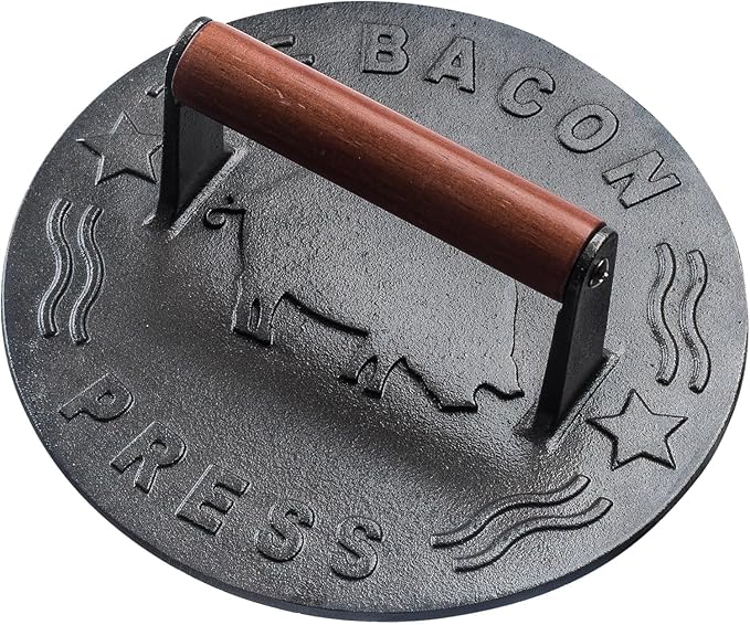 Bellemain Smash Burger Press, Grill Press, Bacon Press, Meat Press, 7 Inch | Food Grade Iron Cookware, Heavy Duty Cast Iron, 3Lbs, Equalizied Weight Distribution