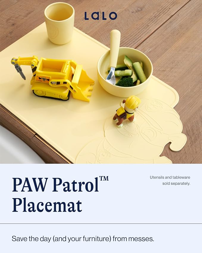 Lalo PAW Patrol Silicone Placemat for Toddlers & Babies - Non-Slip Kids Placemat for Restaurants & Dining Tables - Non-Toxic & BPA Free Safe - for Ages of 4 Months and Up - Skye
