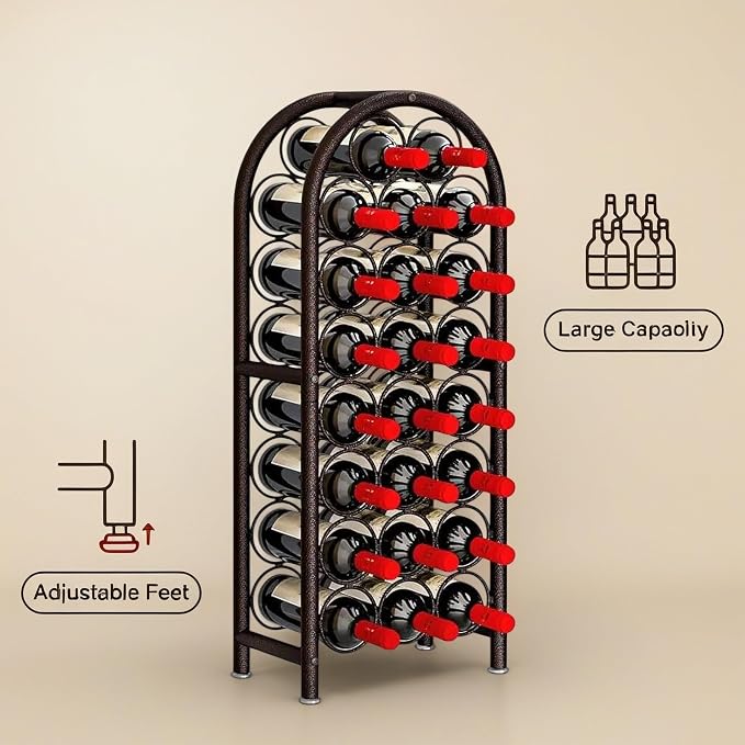 Wine Rack Free Standing Floor 23 Bottle Metal Wine Holder Organizer