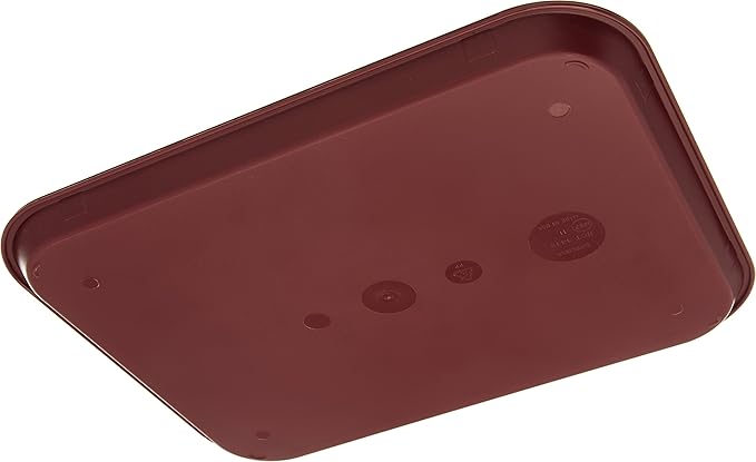Carlisle FoodService Products Fast Food Cafeteria Tray 14" x 18", Durable Polypropylene with Slip-Resistant Surface, Stackable for Cafes and Schools, BPA-Free, Burgundy (Pack of 12)