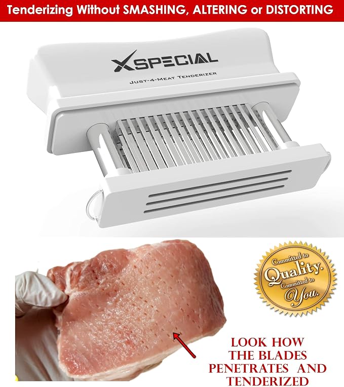 KITCHEN MEAT TENDERIZER TOOL 48-Blade Stainless Steel | Kitchen Cooking Gadgets Tools with Ultra Sharp Needle That Makes Steak & Chicken Tender