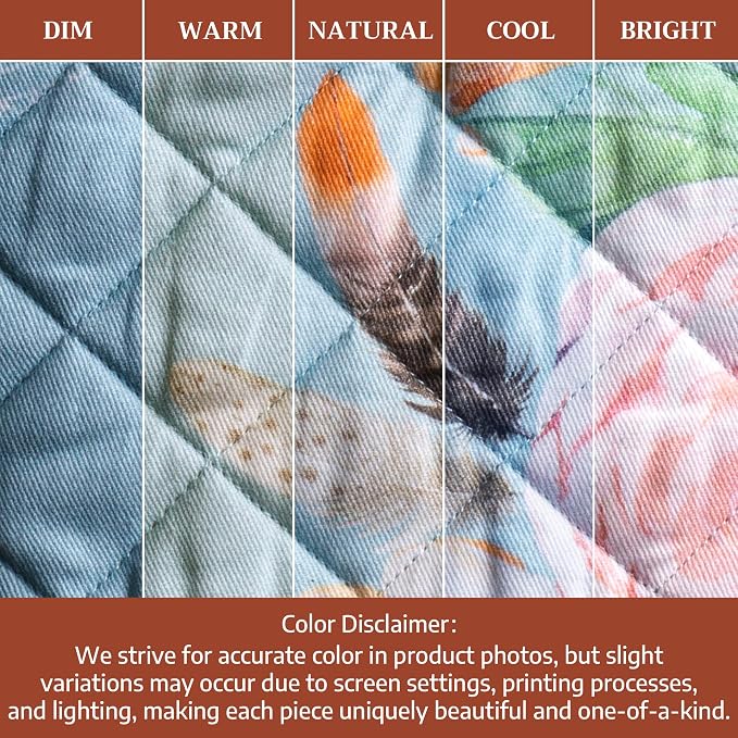 Maison d'Hermine Oven Gloves 100% Cotton Oven Mitt (7" x 13", Pack of 1) | With Loop Heat Resistant BBQ Cooking Gloves Baking Grilling Kitchen Handling Hot Pans Spring Summer - Ibiza - Blue