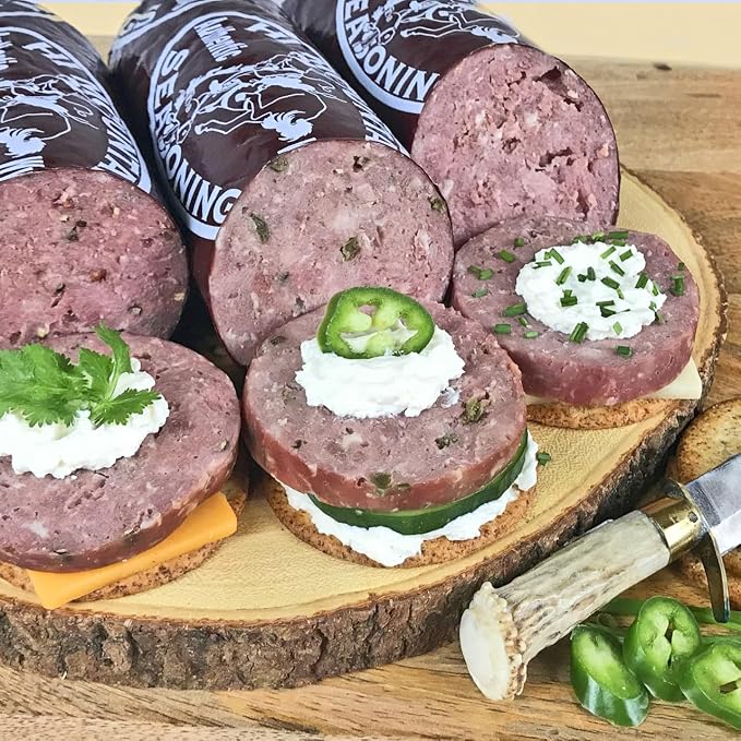 Hi Mountain VARIETY PACK Summer Sausage Kit | JALAPENO, CRACKED PEPPER & GARLIC & HUNTER'S BLEND. Seasoning, cure & 15 casings. Beef, venison, deer, elk. Up to 45 lbs