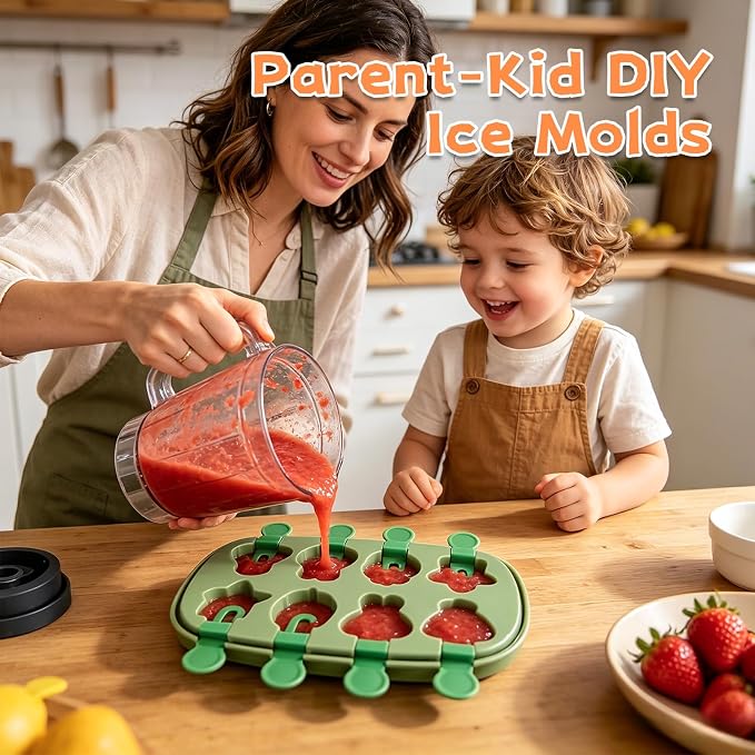 Crocodile Popsicle Molds for Kids & Toddlers – Fun Mini Silicone Ice Pop Maker, BPA Free, Animal Ice Cream Mold Set (Green-crocodile(8 pieces))