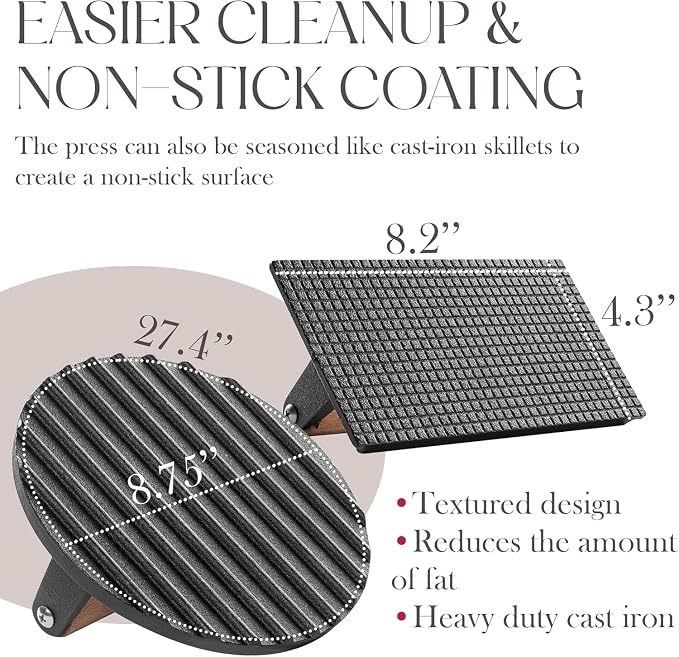 Bellemain Smash Burger Press, Grill Press, Bacon Press- Set of 2