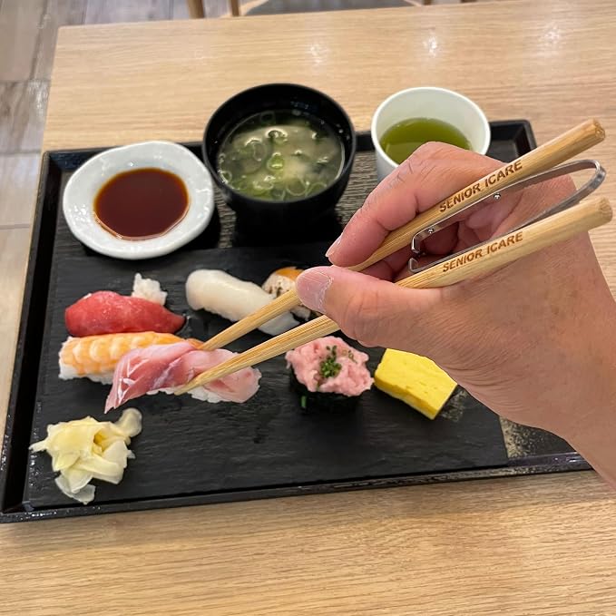 Training Chopsticks for Adults, Chopstick Helper and Trainer for Beginners | Reusable Not Disposable Dishwasher Safe No Microwave Right Left Hand Spring Connector Gift Box Included Made Vietnam