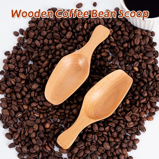 Coffee Scoop for Ground Coffee, Wooden Scoops for Jars, Scoops for Canisters, Tea, Sugar, Flour, Bath Salts, Laundry Detergent
